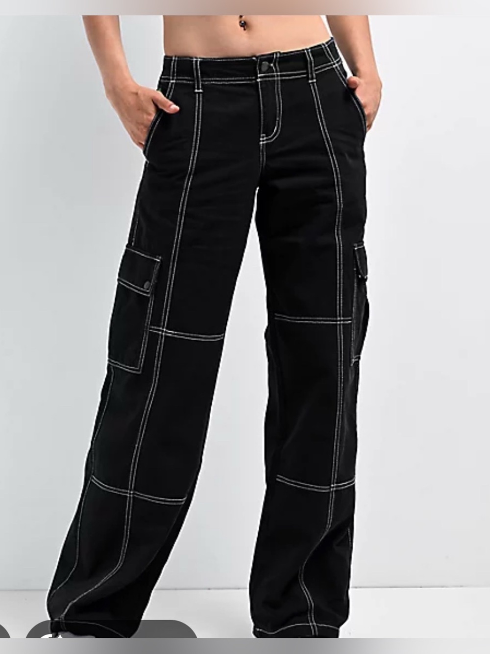 NWOt SHEIN Black Jeans with White Contrast Stitching, Sz: 12